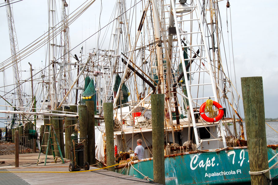 Fishing boats anchoring in fishing port in Apalachicola, Florida, March 23, 2012. Editorial credit: Michael Kaercher, Shutterstock.com, licensed.