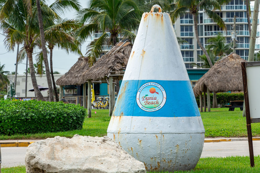 A large metal buoy at Frank C. Tootie Adler Park in Dania Beach, Florida, November 16, 2018. 