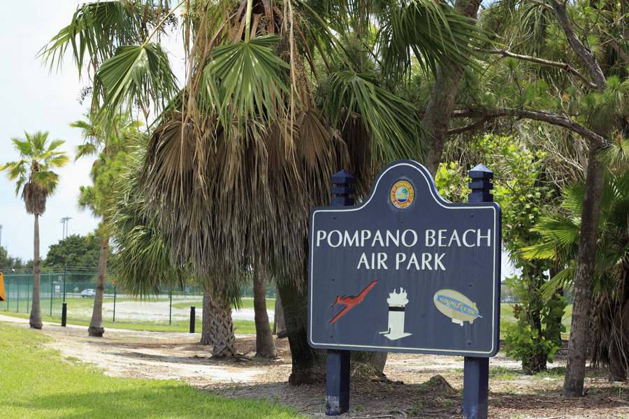  Pompano Beach Air Park with City Of Pompano Beach, Florida sign.