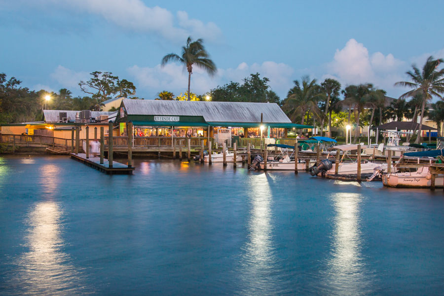 The Riverside Café on the Indian River in Vero Beach, FL at dusk on May 03, 2018. File photo: Robert H Ellis, Shutterstock.com, licensed.