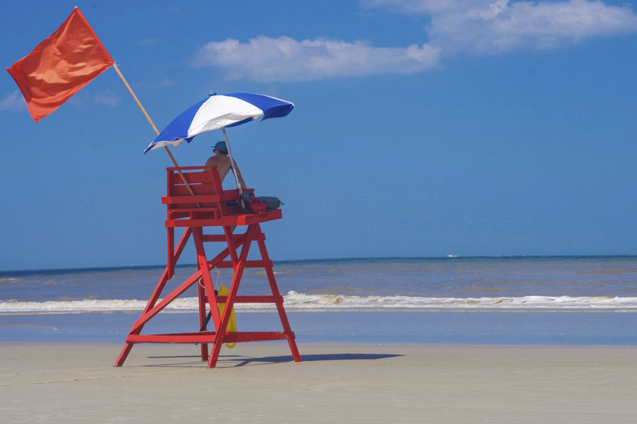 A Lifeguard Beach Chair in Jacksonville Beach Florida, June 2017. 