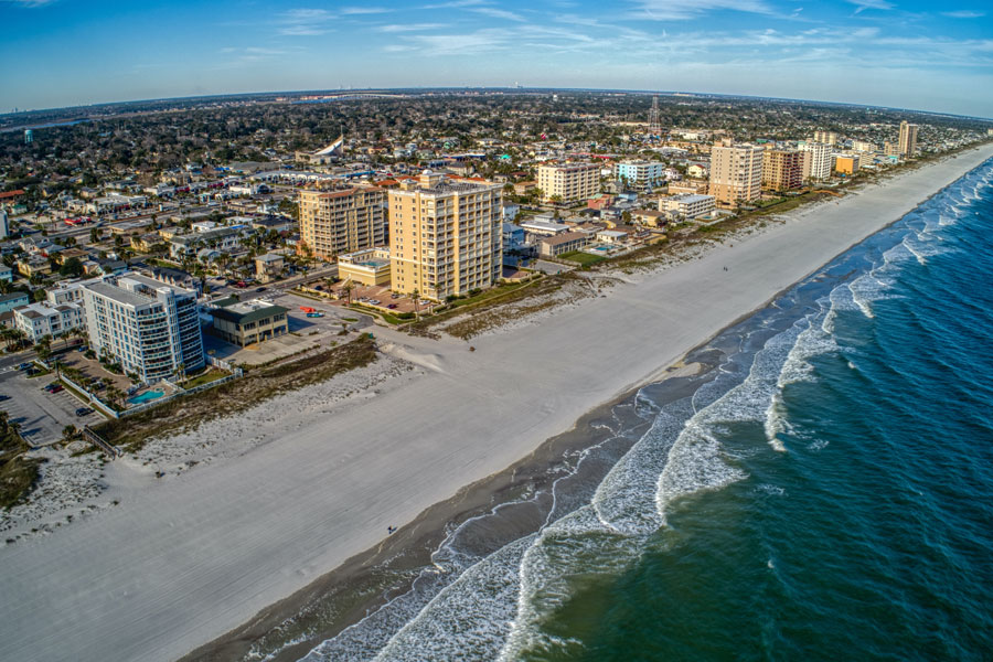 Jacksonville Beach, a suburb located in Florida on the Atlantic Coast. 
