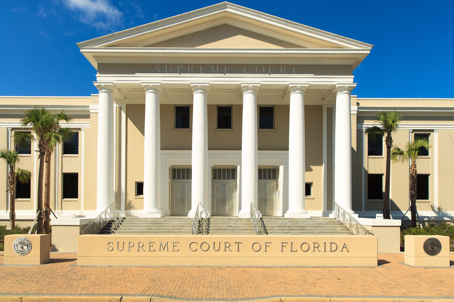 State Supreme Court building in Tallahassee, Florida.