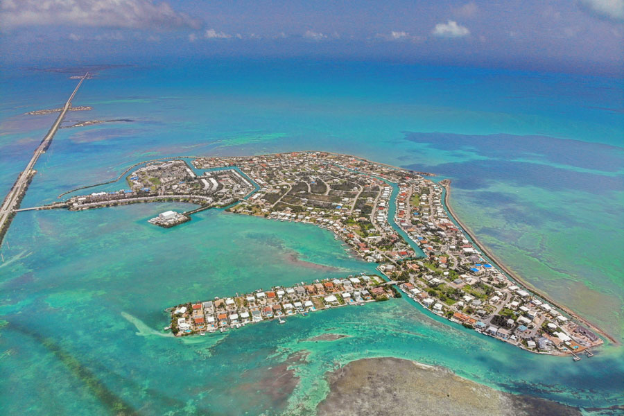An aerial view of Duck Key, Florida. 